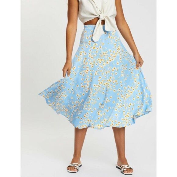 NWT FAITHFULL THE BRAND Sz 10 XL JOCELYN FLORAL PRINTED MIDI SKIRT LE BON FLORAL - Picture 6 of 11